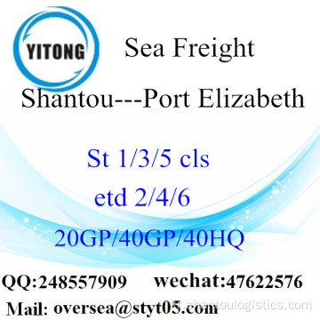Shantou 항구 바다 화물 배송 포트 엘리자베스